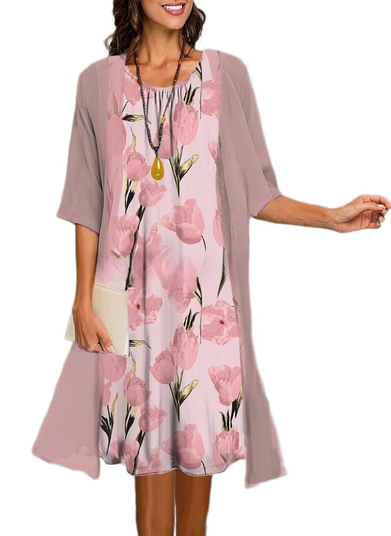 Ladies' Lightweight Long Sundress with Jacket - VogeLuxe