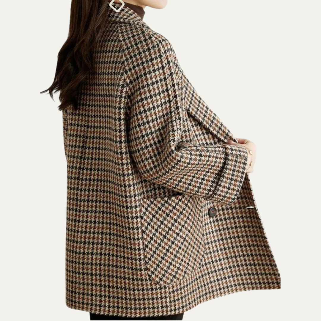 VogeLuxe | Women’s Classic Houndstooth Coat