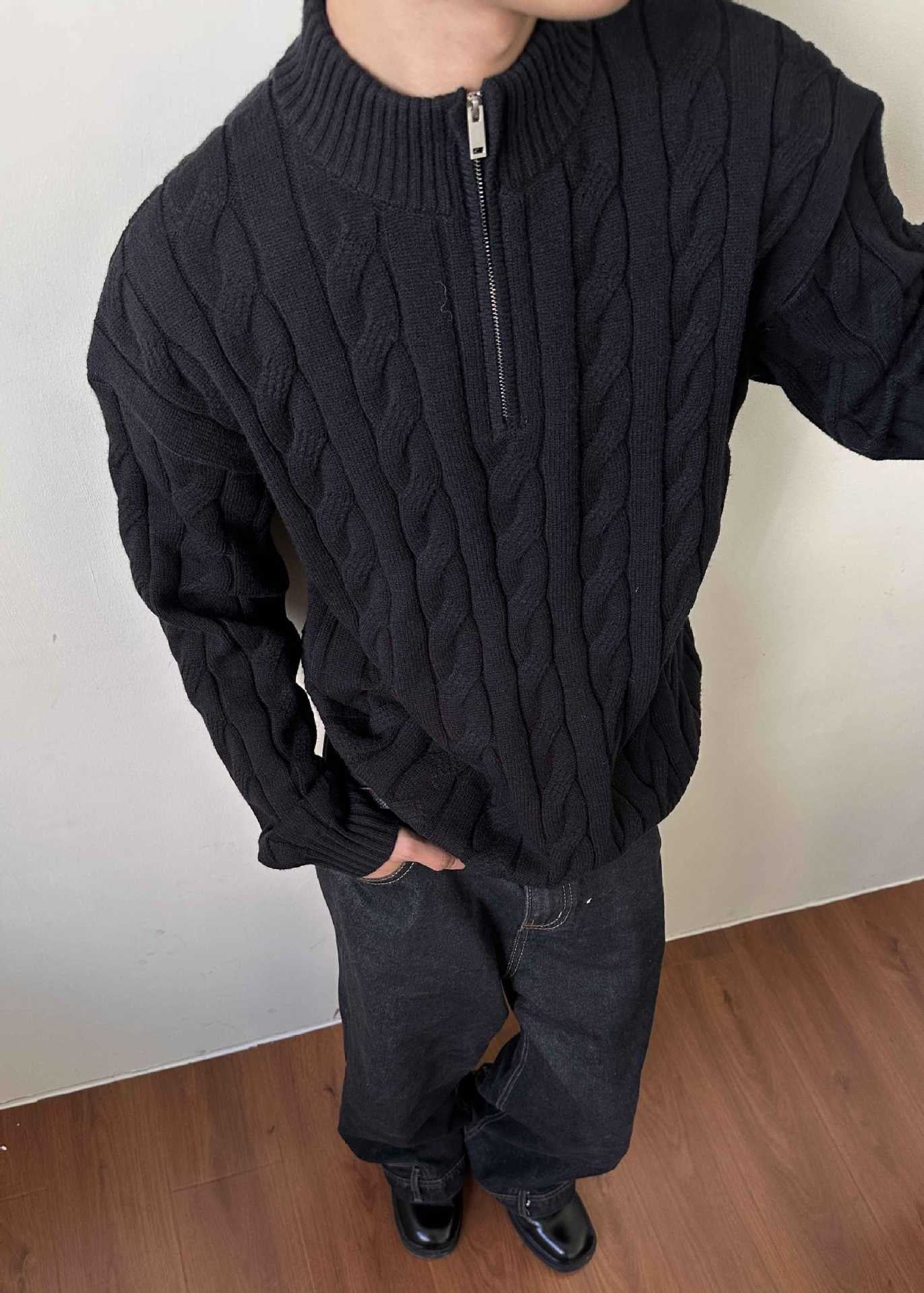 Classic Men's Cable Knit Pullover Sweater
