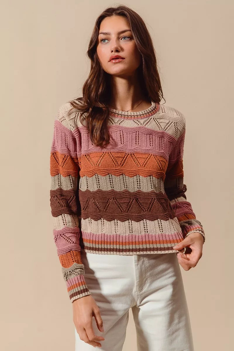 Classic Fit Women's Horizontal Stripe Sweater - VogeLuxe