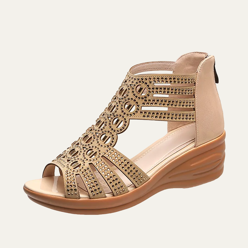 VogeLuxe | Women’s Open Toe Wedge Sandals Multi Strap Upper