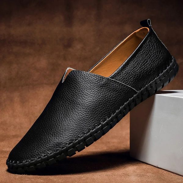 Classic Slip On Faux Leather Loafers for Men