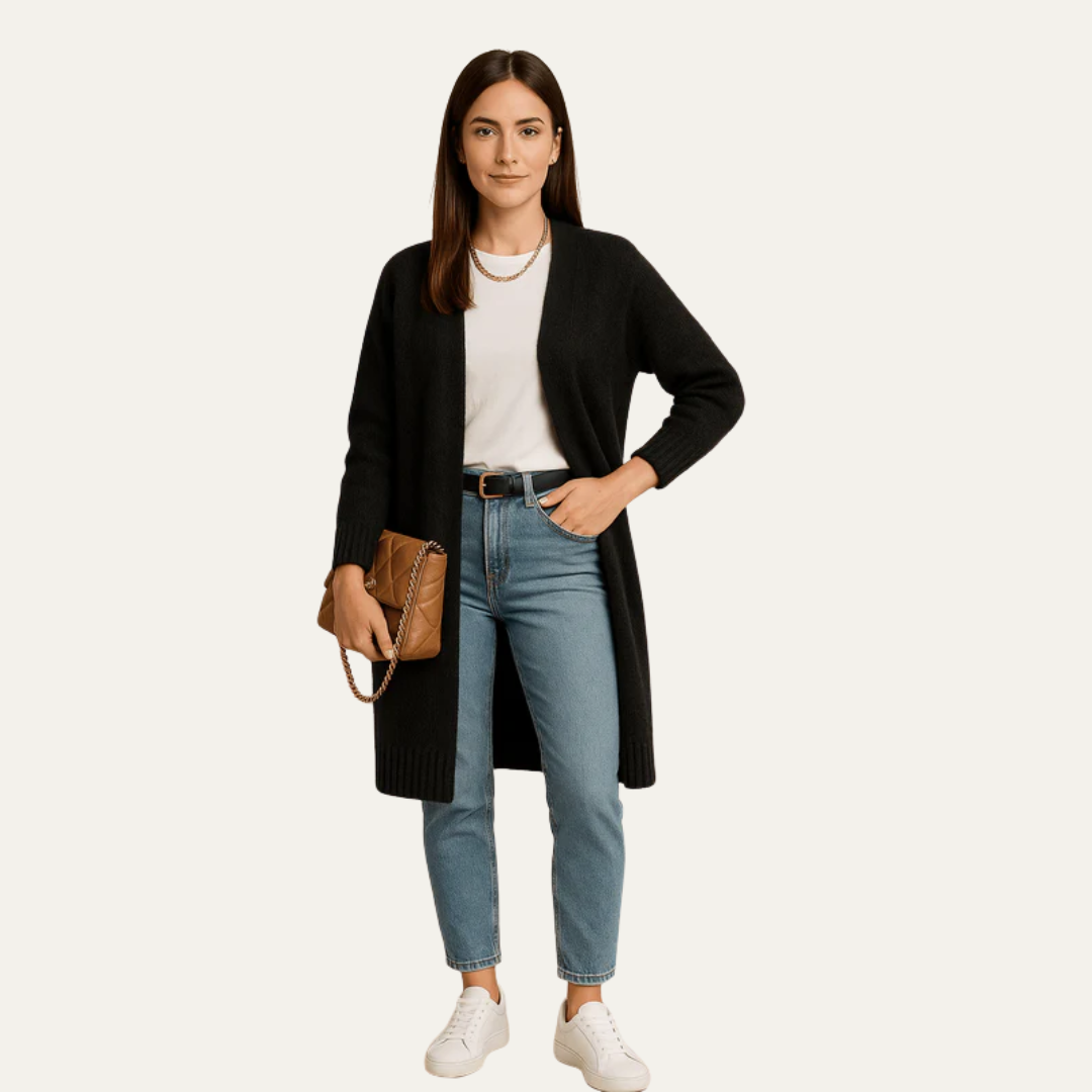 VogeLuxe | Women’s Fuzzy Longline Open Cardigan