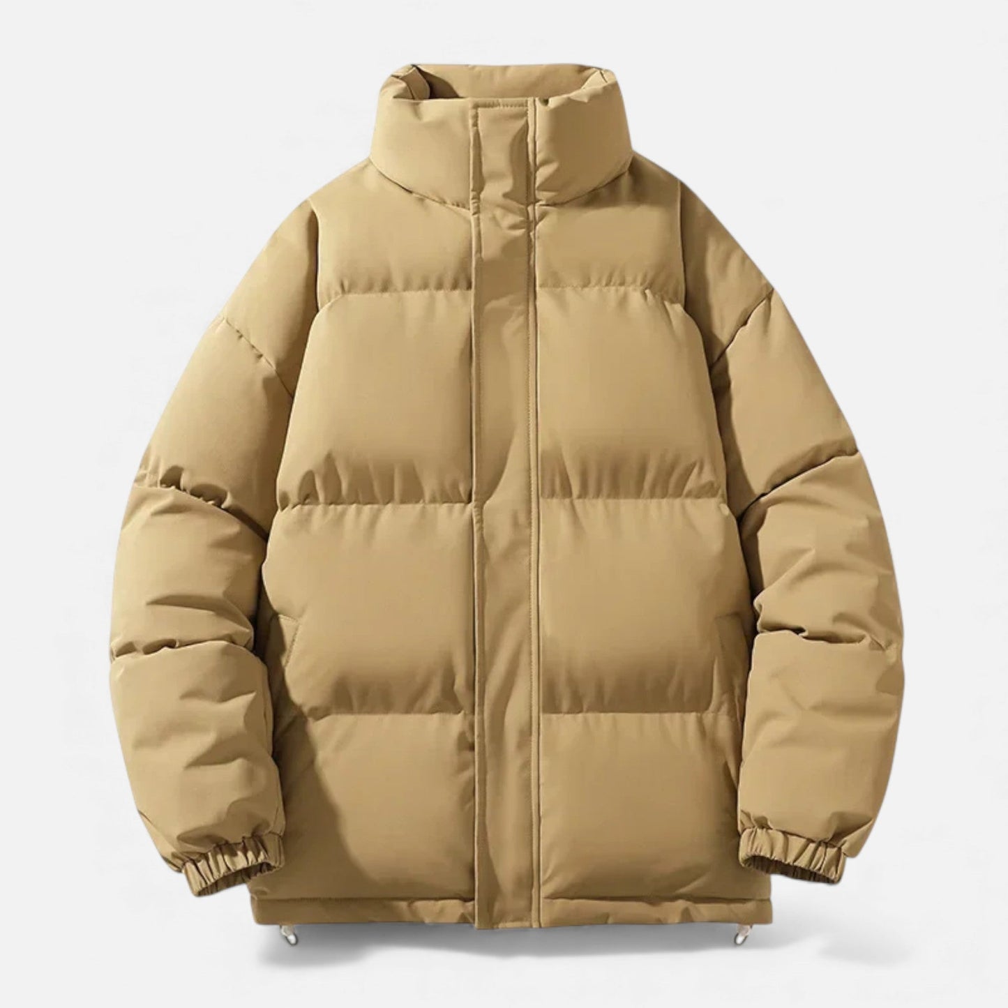 Warm Water Resistant Puffer Jacket with Stand Collar