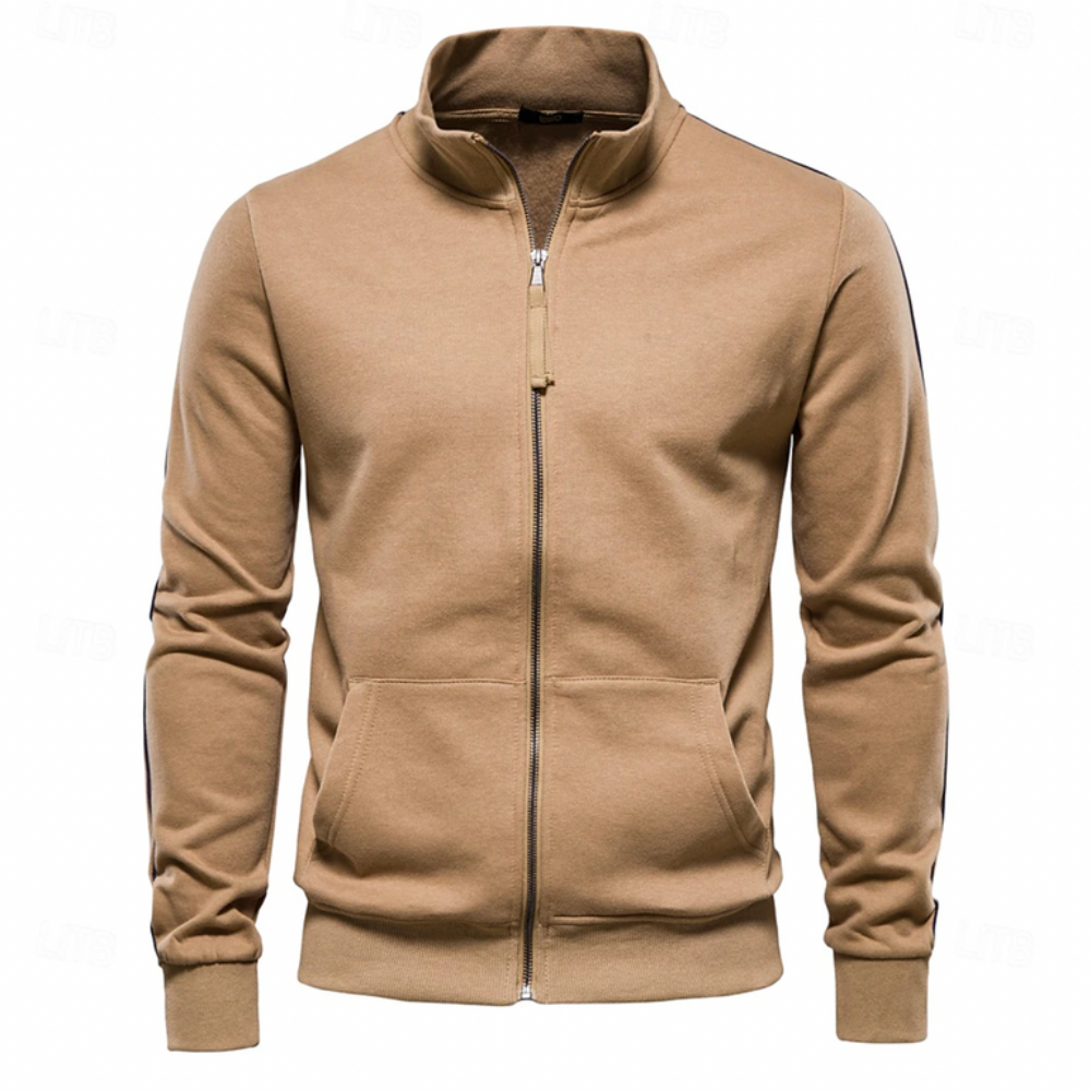 VogeLuxe | Men’s Stripe Sleeve Track Jacket