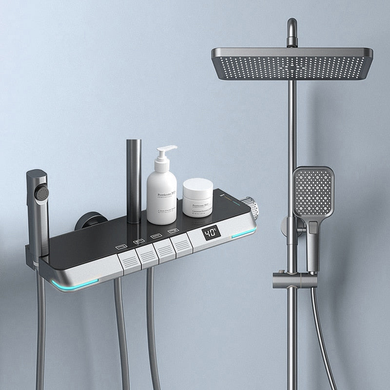 Advanced Digital Shower System with Thermostat Control - VogeLuxe