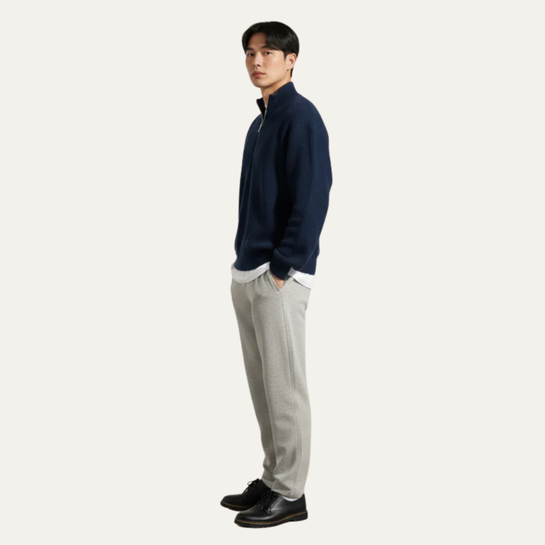 VogeLuxe | Men’s Classic Cable Knit Wool Blend Sweater
