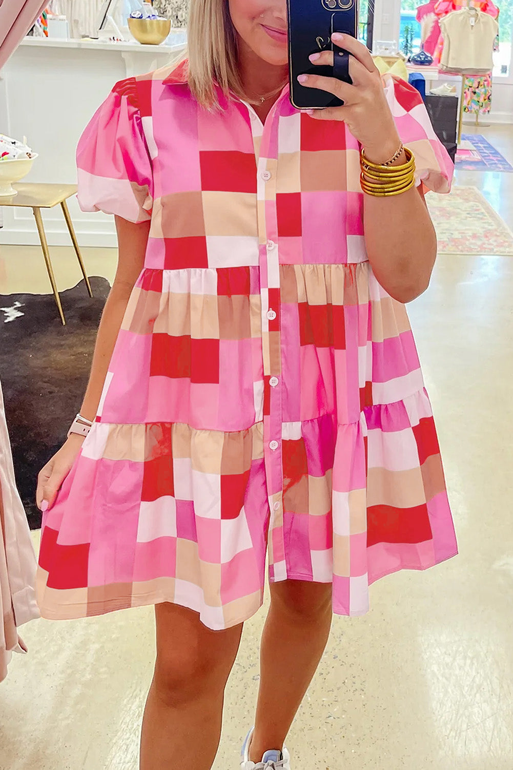 Lightweight Women's Sundress with Puffy Sleeves - VogeLuxe