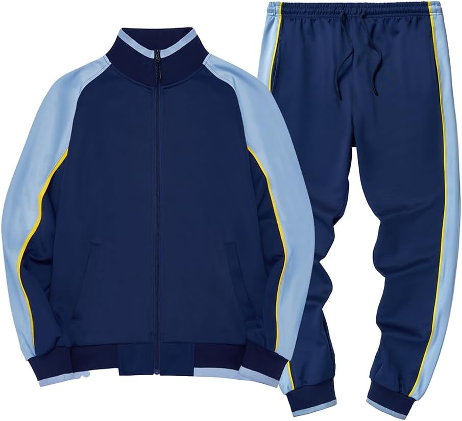 Sporty 2-Piece Mens Tracksuit with Striped Design