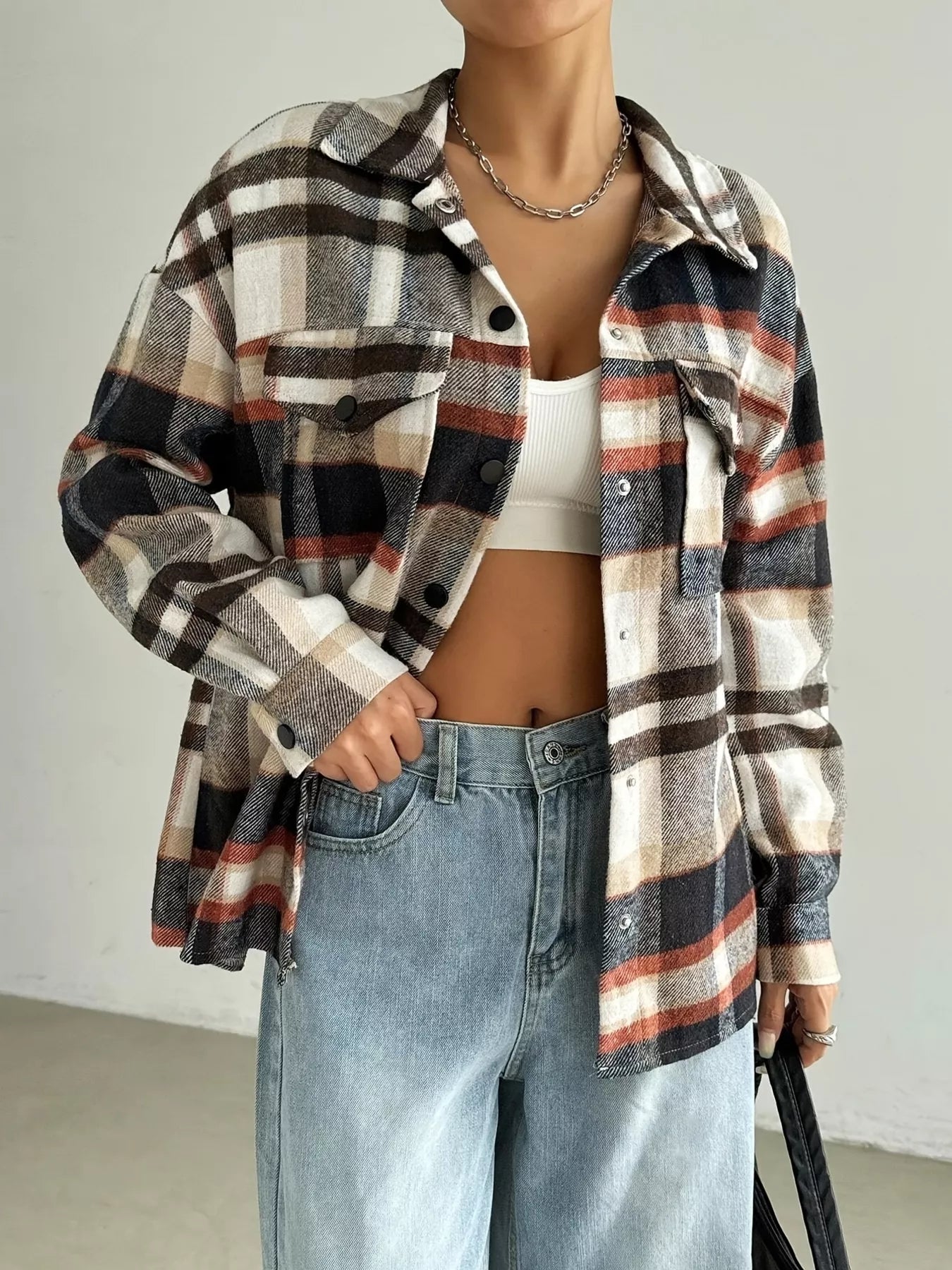 Casual Plaid Button Down Shirt - VogeLuxe