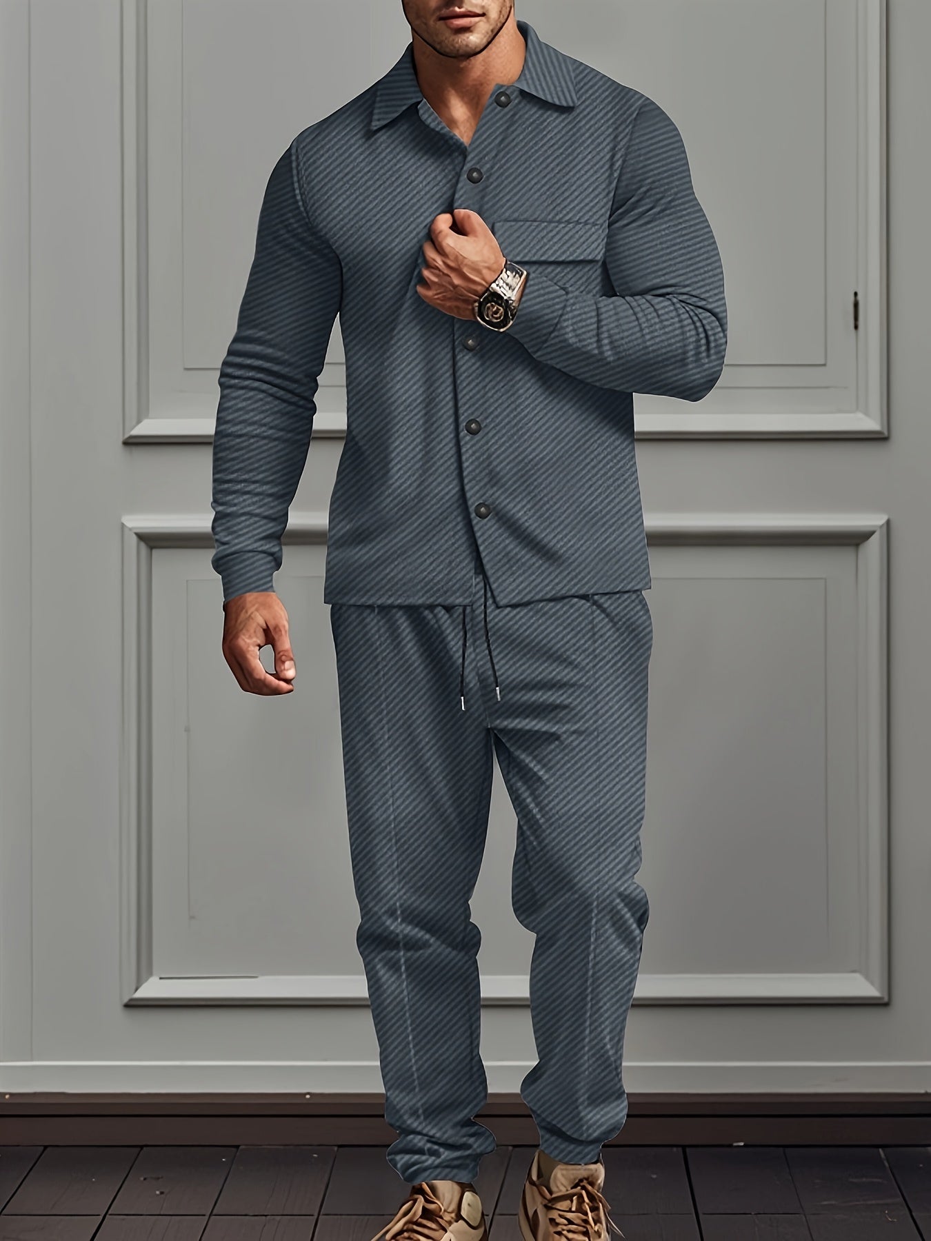 Soft Cotton Blend Tracksuit Set For Men