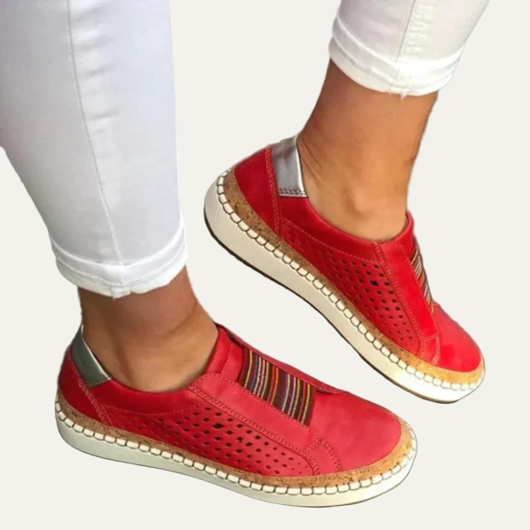 VogeLuxe | Women’s Perforated Slip On Casual Shoes
