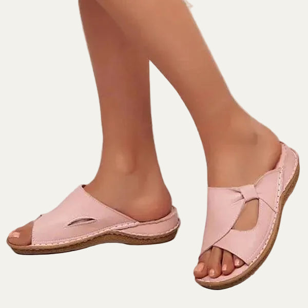 VogeLuxe | Women’s Open Toe Slide Sandals with Asymmetrical Wide Strap