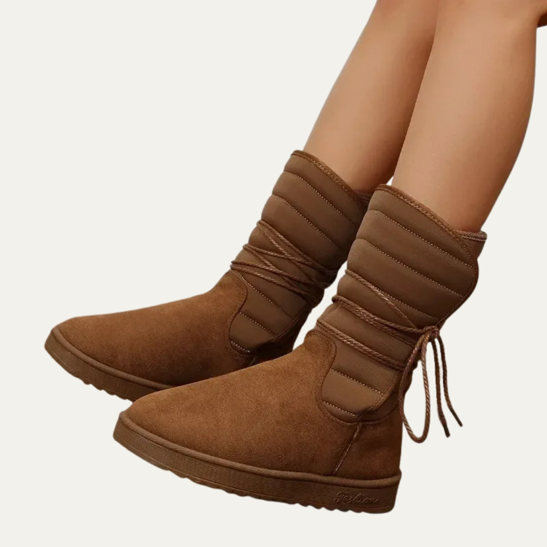 VogeLuxe | Women’s Quilted Faux Fur Lined Mid Calf Winter Boots