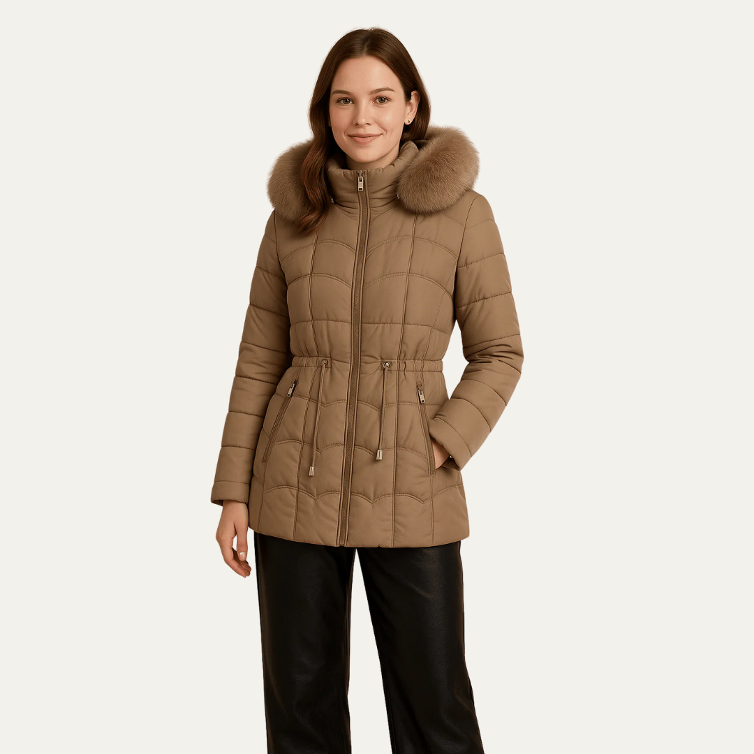 VogeLuxe | Women’s Elegant Hip-Length Puffer Jacket