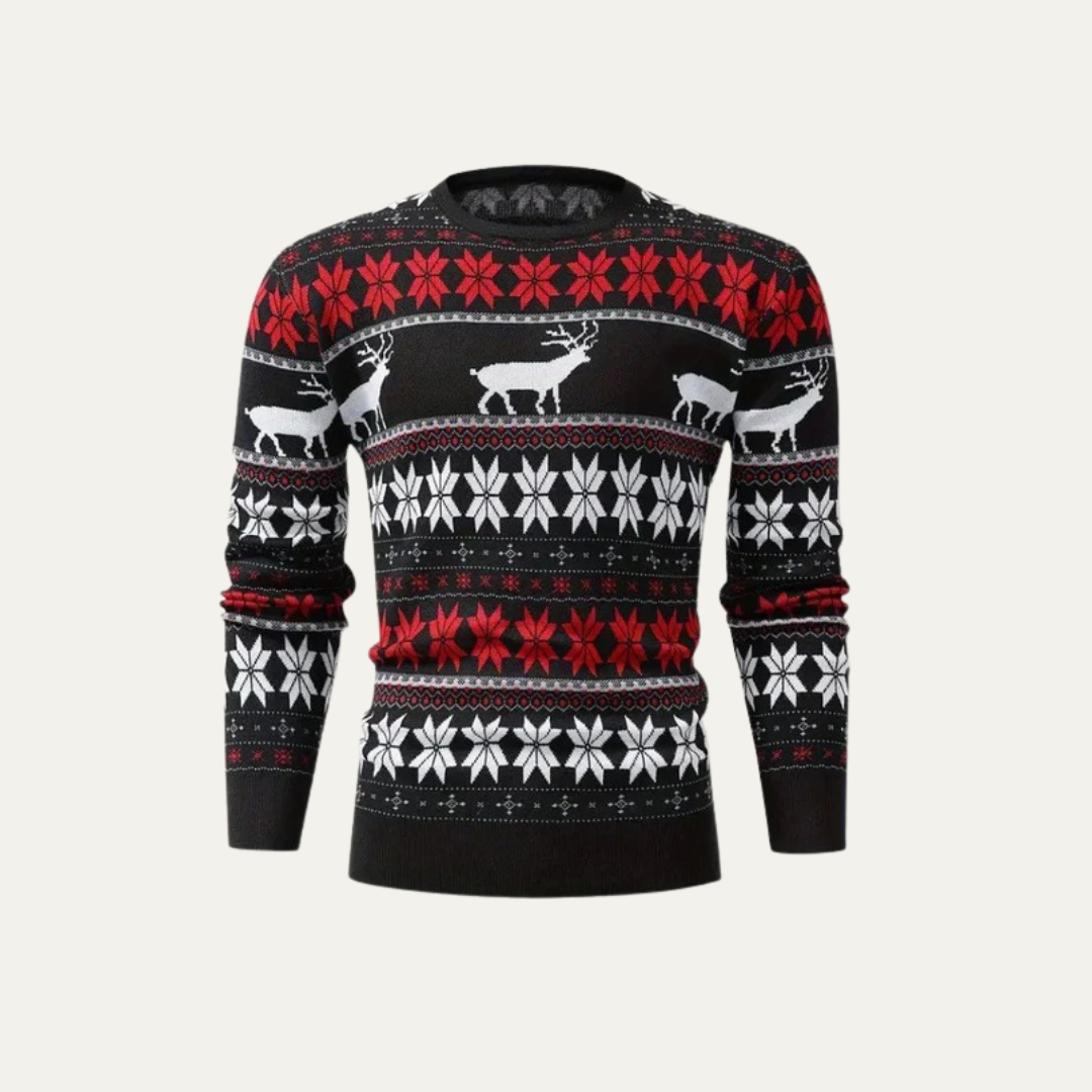 VogeLuxe | Men’s Classic Reindeer Knit Christmas Sweater