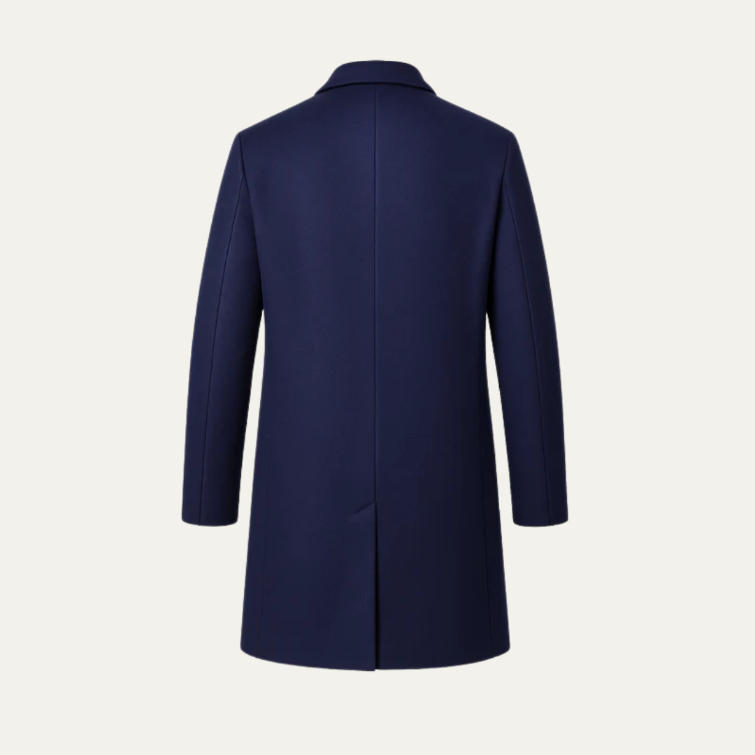 VogeLuxe | Men’s Classic Single-Breasted Long Overcoat