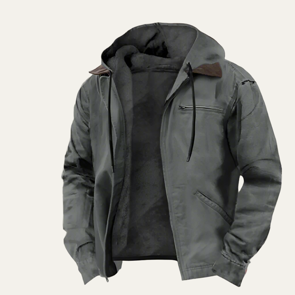 VogeLuxe | Men’s Winter Hooded Cotton Zip Jacket