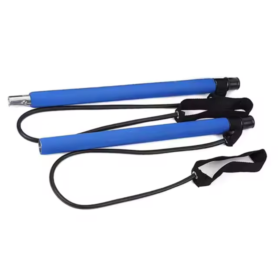 Compact Home Gym Bar with Resistance Bands