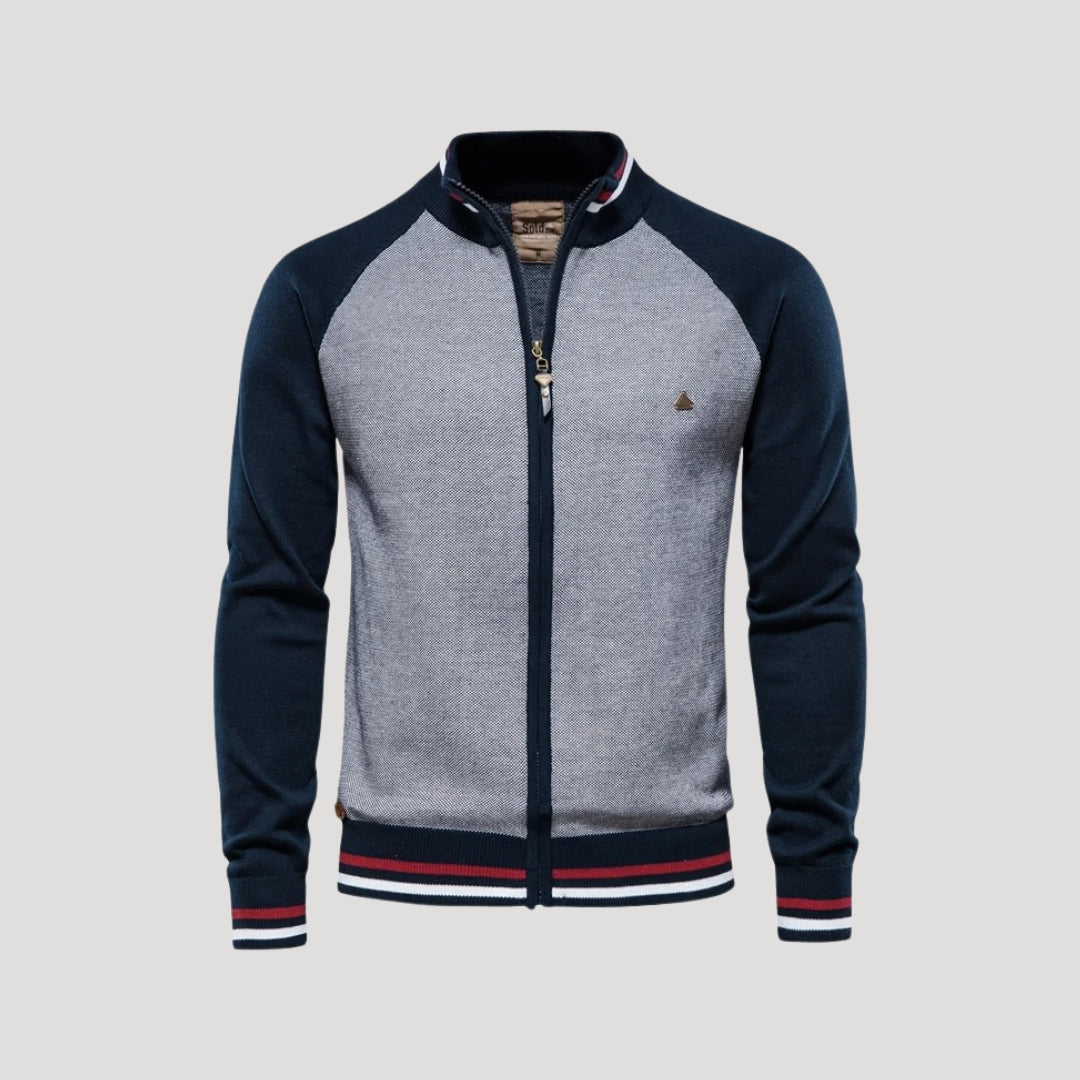 Classic Two-Tone Cozy Zip Jacket
