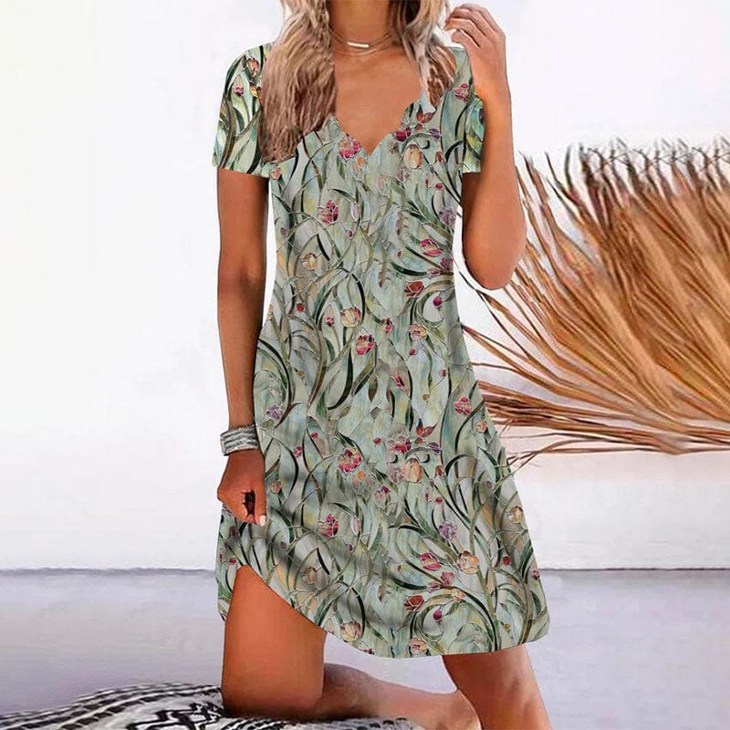 Summer Floral Mini Dress for Women - BritishElegance