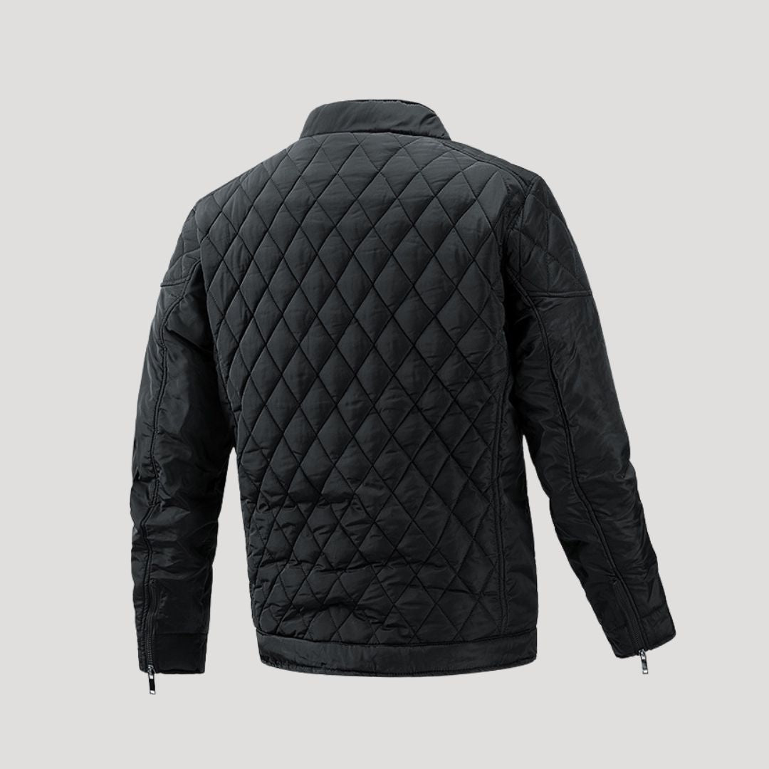 VogeLuxe | Men’s Winter Diamond Quilted Stand Collar Jacket