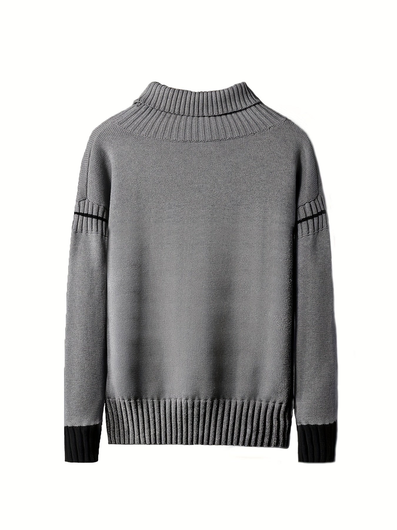 Cozy Gray Crew Neck Winter Knit Sweater - BritishElegance