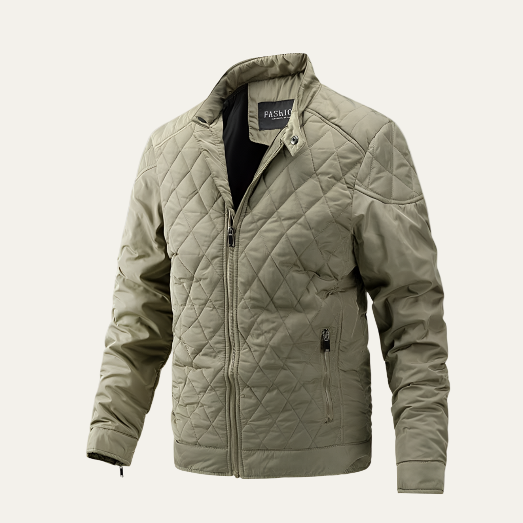 VogeLuxe | Men’s Warm Stand Collar Cotton Padded Bomber Jacket