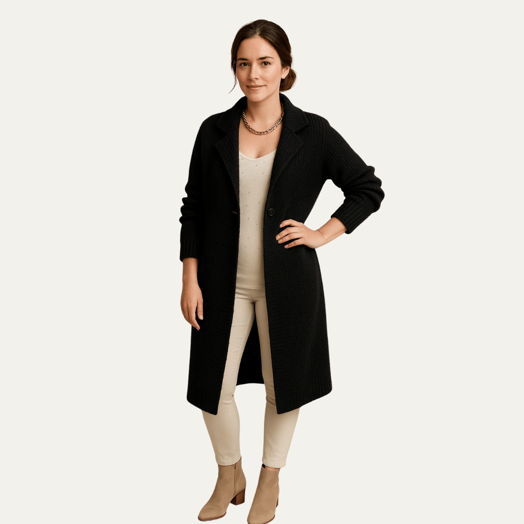 VogeLuxe | Women’s Ribbed Hooded Knit Coat