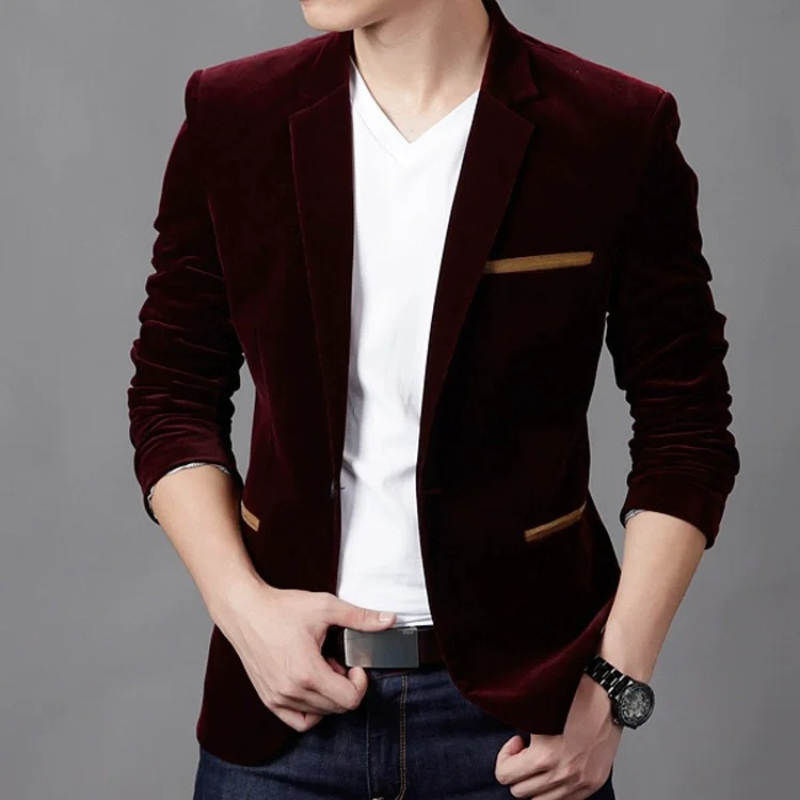 Men's Classic Tailored Fit One Button Jacket