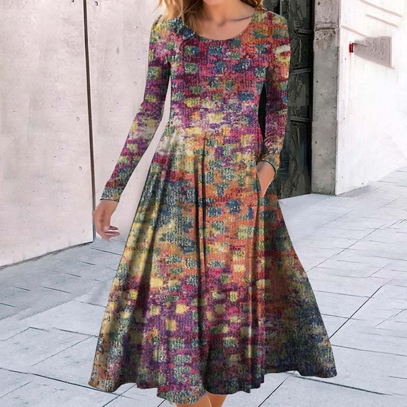Bright Floral Midi Dress for Women - VogeLuxe