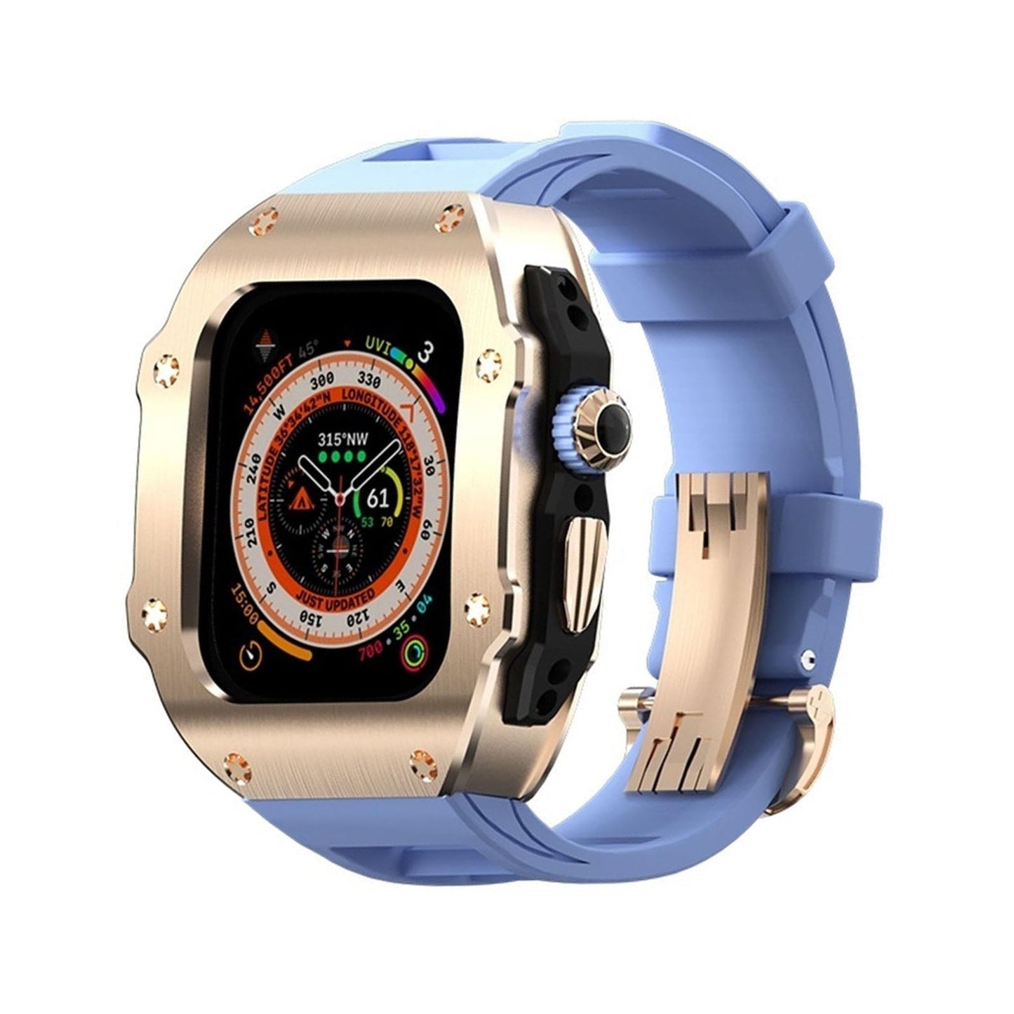 Durable Rubber Band & Steel Case for Apple Watch Ultra
