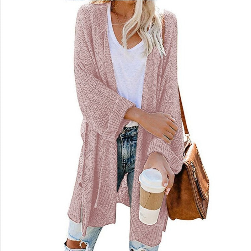 Cozy Women's Open Front Winter Cardigan with Pockets
