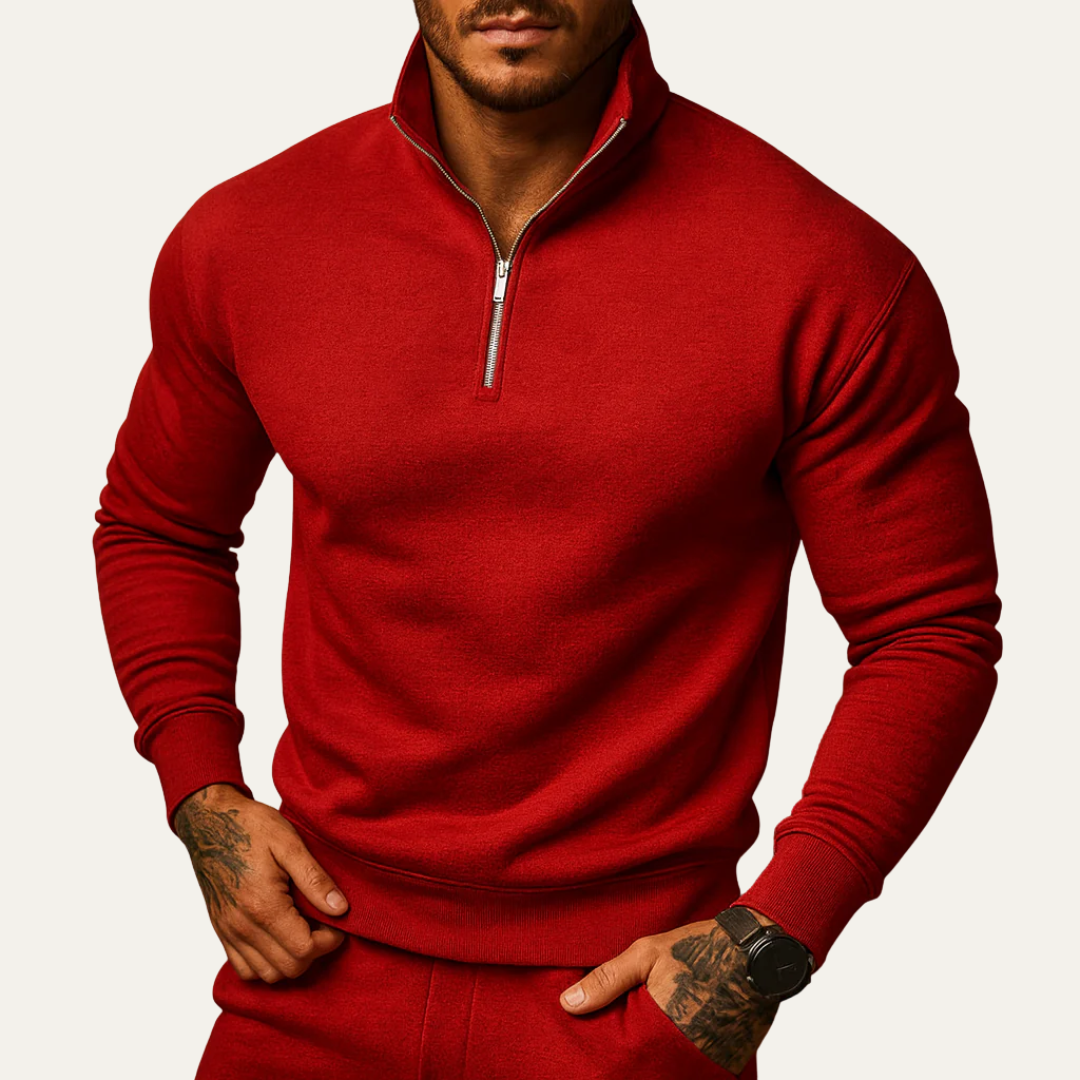 VogeLuxe | Men’s Quarter Zip Relaxed Fit Sweatshirt
