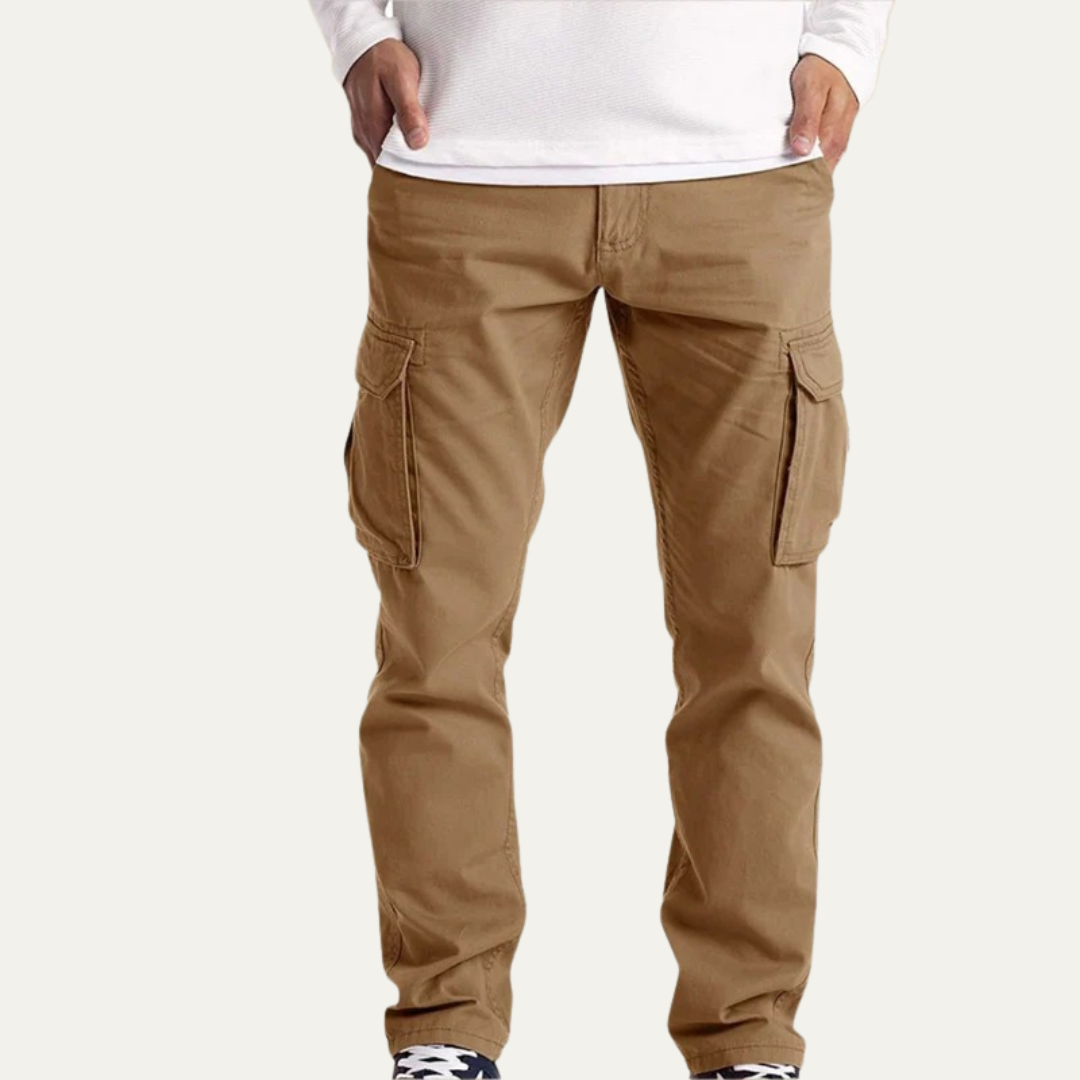 VogeLuxe | Men’s Straight Leg Cargo Pants with Gusseted Utility Pockets
