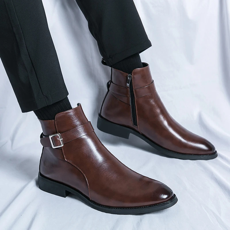 Men's Classic Vegan Chelsea Boots with Zip