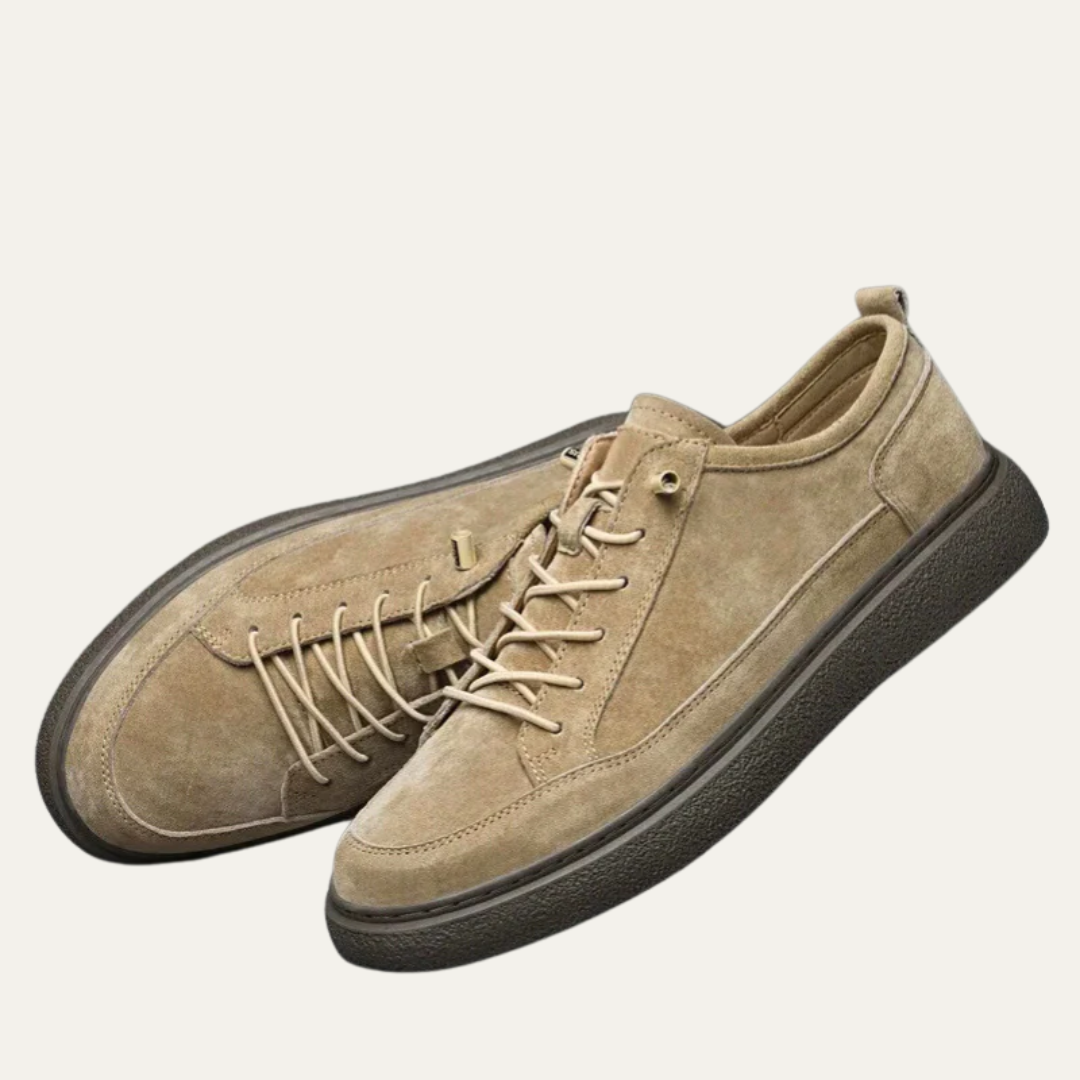 VogeLuxe | Men’s Textured Suede Derby Platform Sneakers
