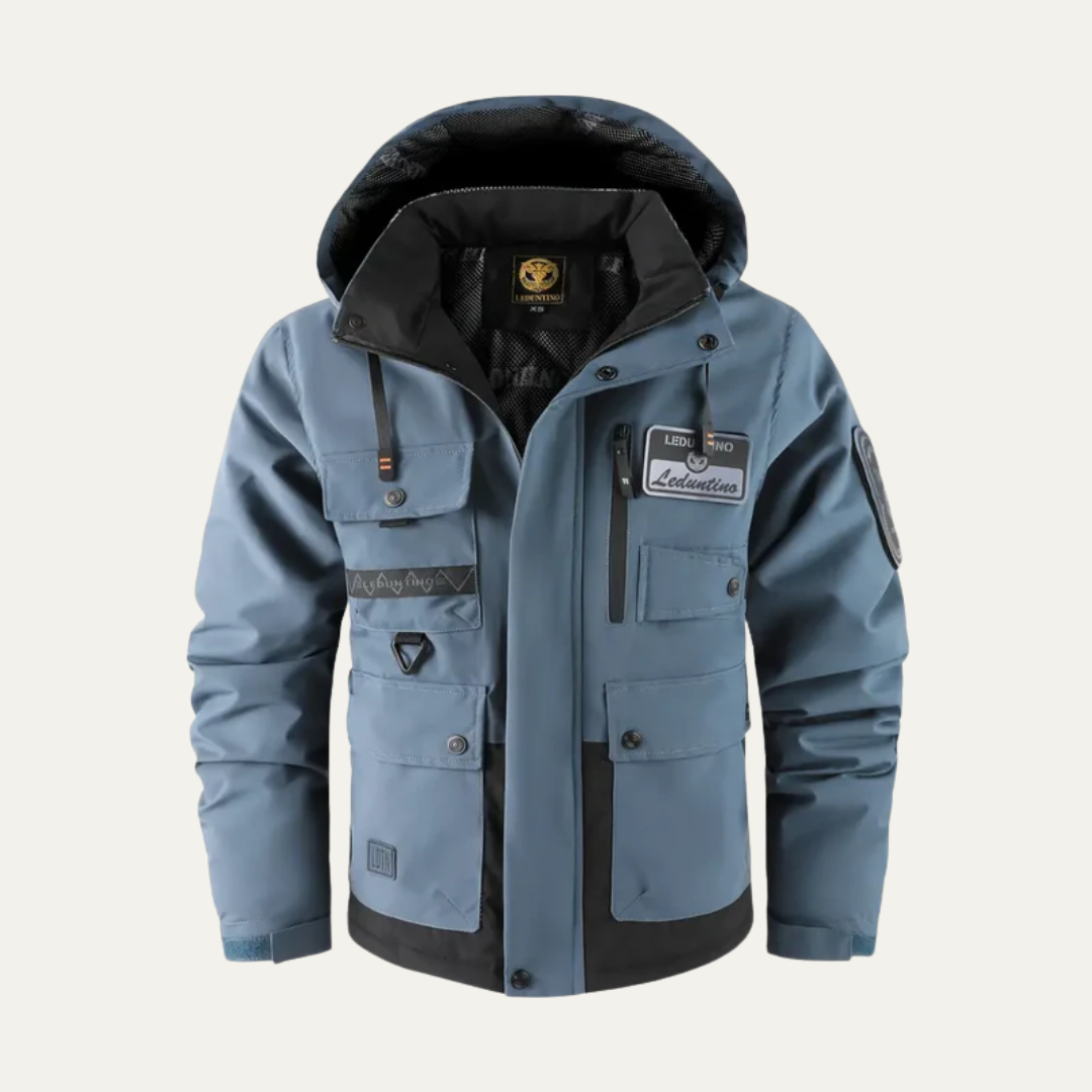 VogeLuxe | Men’s Technical Utility Jacket with Detachable Hood