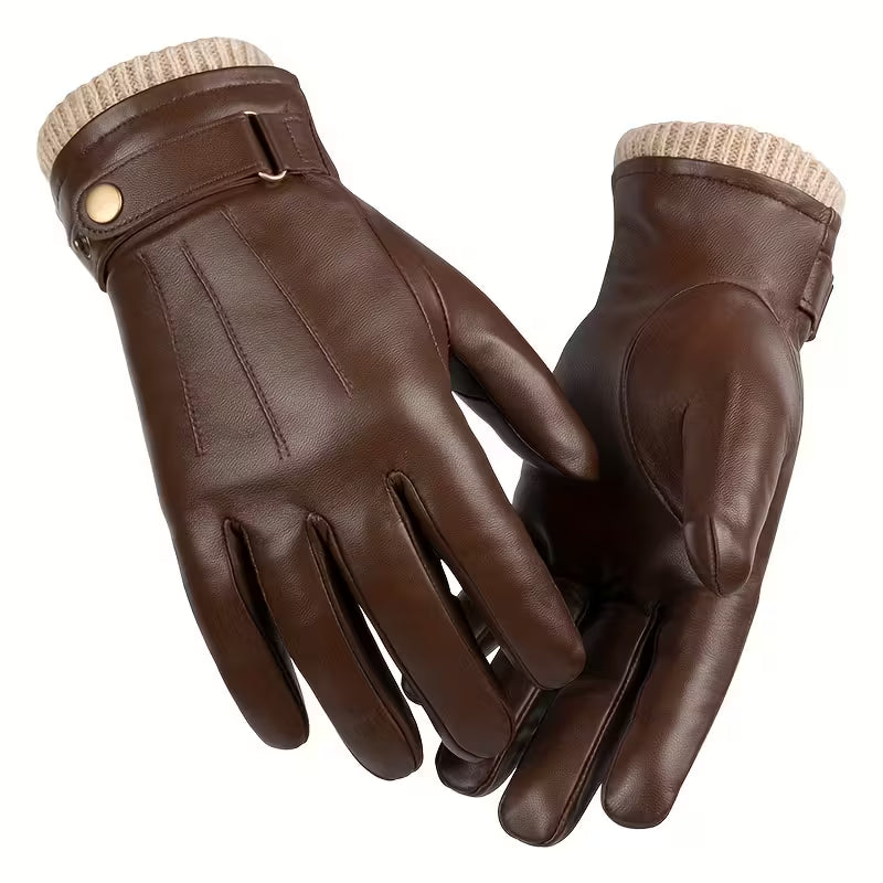 Insulated Water Resistant Men's Leather Gloves - VogeLuxe