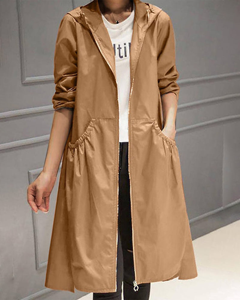 Classic Simple Short Raincoat for Women