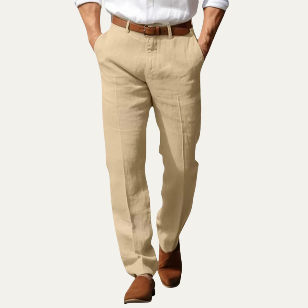 VogeLuxe | Men’s Relaxed Linen Blend Trousers