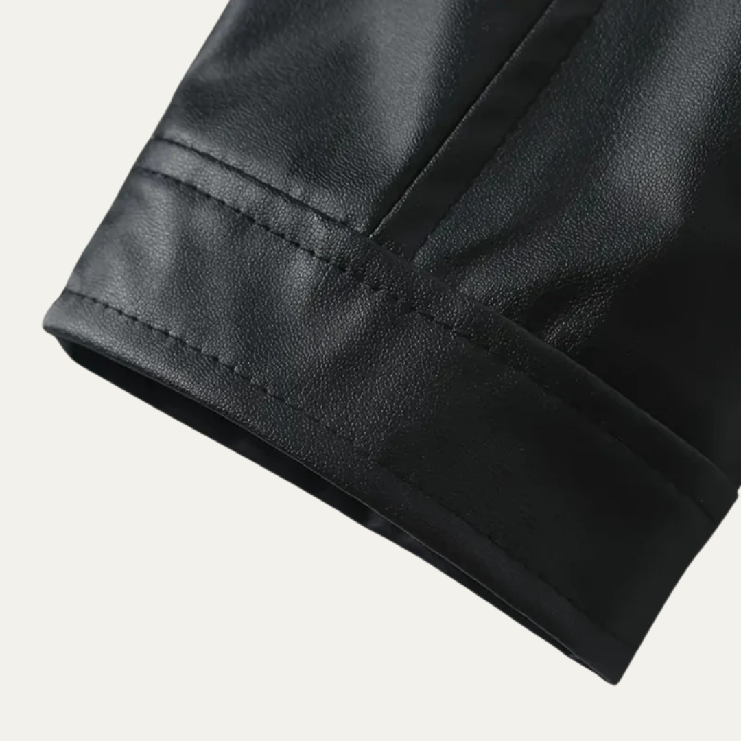 VogeLuxe | Men’s Fitted Leather Motorcycle Jacket