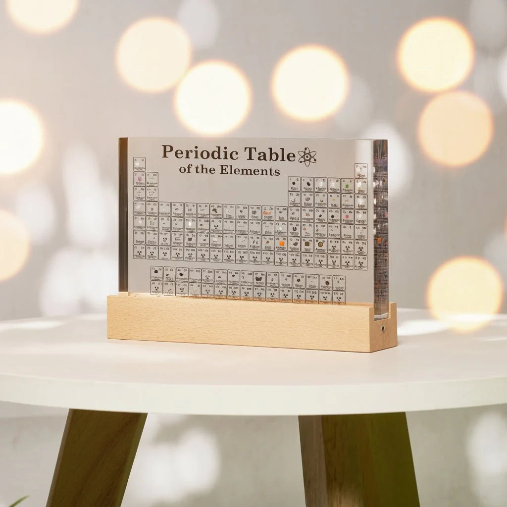 Glowing Periodic Table with Real Element Specimens - VogeLuxe