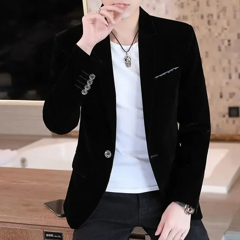 Elegant Slim Fit Velvet Blazer for Men
