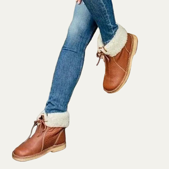 VogeLuxe | Women’s Mid Calf Shearling Lined Leather Boot