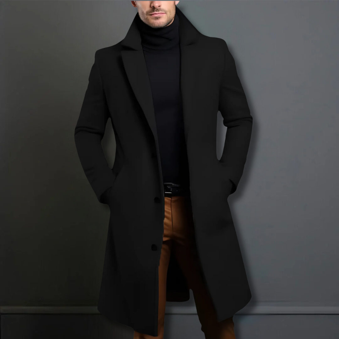 VogeLuxe | Men’s Tailored Mid Length Overcoat
