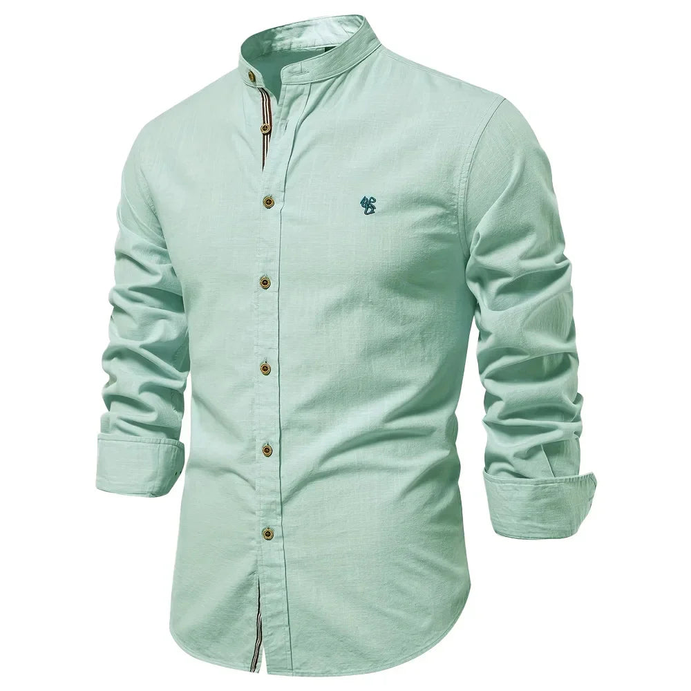 Classic Long Sleeve Men's Collar Button Shirt