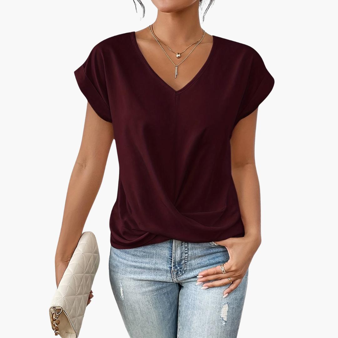 Relaxed Fit Womens Heart Neck Tee Shirt