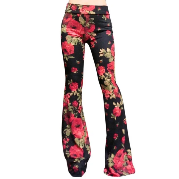 Versatile Women's Floral Wide Leg Pants