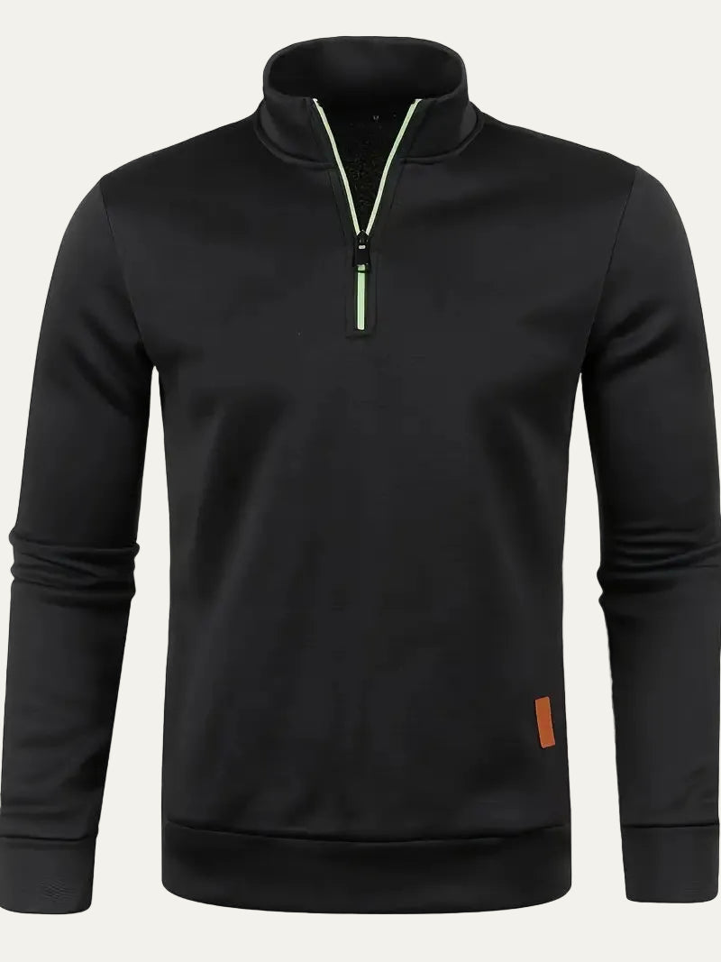 VogeLuxe | Men’s Contrast Trim Quarter Zip Pullover